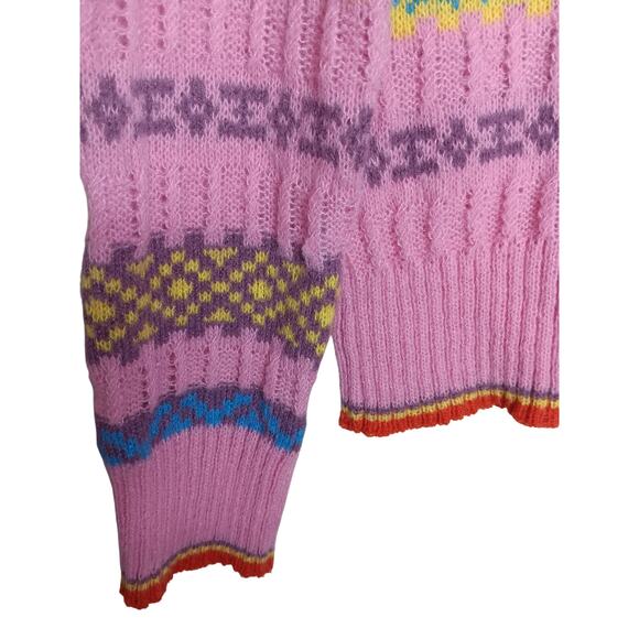 New Easel Los Angeles Fair Isle Knit Sweater Small Multicolor Soft Pullover - Picture 11 of 13